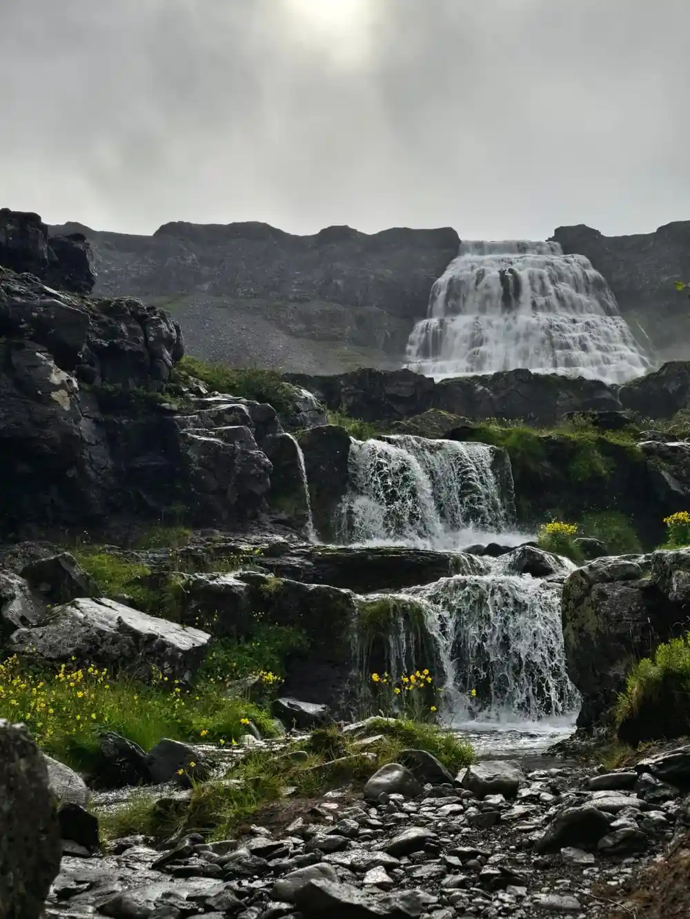 Several of the lower falls stacked one above another